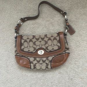 Brown coach armpit purse